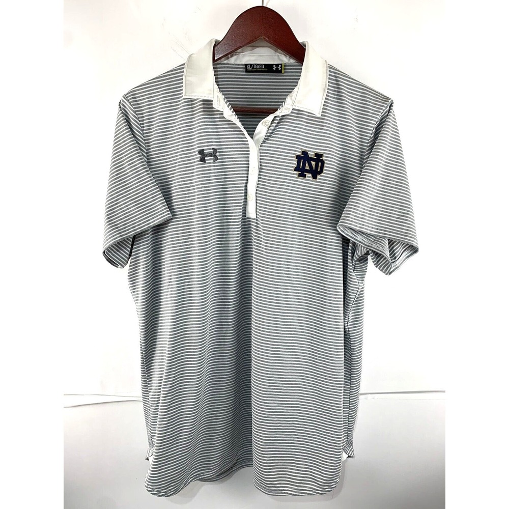Under Armour Womens XL Notre Dame Collared Polo Loose Fit Shirt